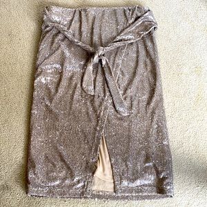 NWT High Waisted Sequin Tie Front Wrap Skirt